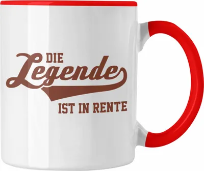 Produktbild von Trendation - -  Renter Tasse Ruhestand Geschenk Rente Mann Frau Lustig Renteneintritt Abschiedsgeschenk Rentnerin Sprüche (Rot)