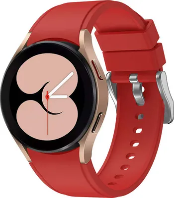 Produktbild von System-S Armband flexibel aus Silikon 20mm für Samsung Galaxy Watch 4 Smartwatch Rot
