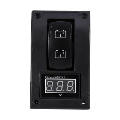 Image de Voltmètre marin 12 V CC Panneau de test double batterie LED Interrupteur à bascule marche/arrêt