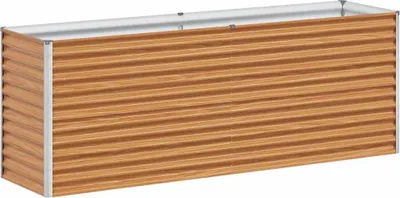 Produktbild von vidaXL Hochbeet Hellbraun 195 x 50 x 68 cm Verzinkter Stahl