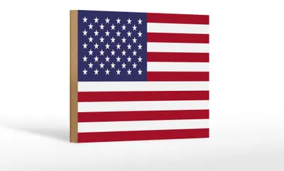 Produktbild von Holzschild Flagge Vereinigte Staaten 18x12cm United States Dekoration