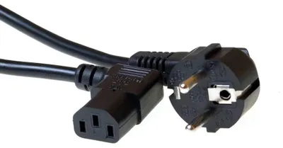 Image de ACT 230V câble de connexion schuko mâle (coudé) - C13 (coudé) 2 m, 2 m