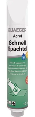 Produktbild von Jaeger Acryl Schnellspachtel, Fleck- und Flächenspachtel, weiss (1,3 kg Tube)