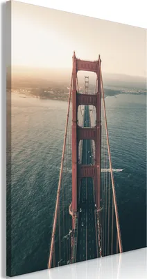 Produktbild von Italienischer Leinwand Leinwandbild - Golden Gate Bridge (1 Part) Vertical 60x90 cm Städte d-C-0087-b-a