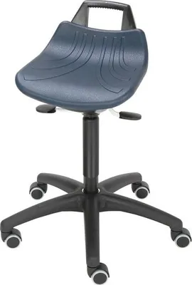 Produktbild von Lotz Drehhocker Sitz PolyurethanSchaum blau mit Rollen - 3662.11