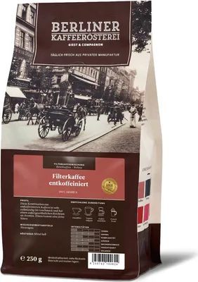 Produktbild von Berliner Kaffeerösterei - Filterkaffee entkoffeiniert (250g / Bohne)
