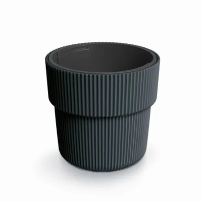 Produktbild von Blumentopf Milly klassisch gestreift Innen- und Außenbereich Pflanzgefäß Pflanztopf aus Kunststoff 390 mm Farbe Anthrazit