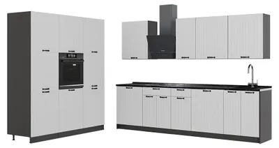 Obrázek produktu pro Kuchyňský kout Vicco Fame-Line Bílý venkovský dům/Antracit 460 cm, PD Antracit, Model 63777