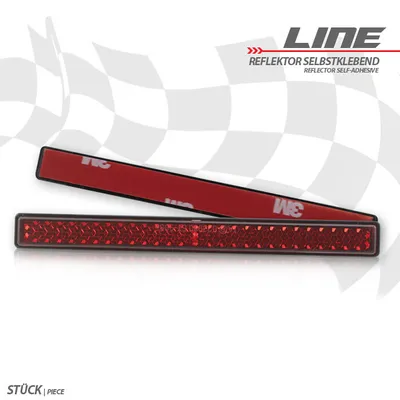 Produktbild von Reflektor Line rechteckig rot mit Rand