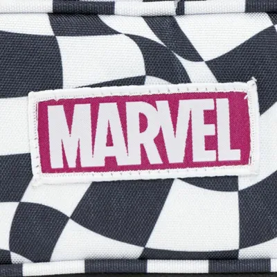 Produktbild von Marvel-Logo ovaler schachbrettartiger Hintergrund 22,5 cm.