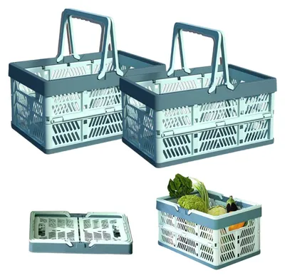 Immagine prodotto di Contenitore pieghevole compatto - Cesto portaoggetti - Cesti portaoggetti - Contenitore pieghevole - Maniglia - 30 x 20 x 16 cm - Salvaspazio