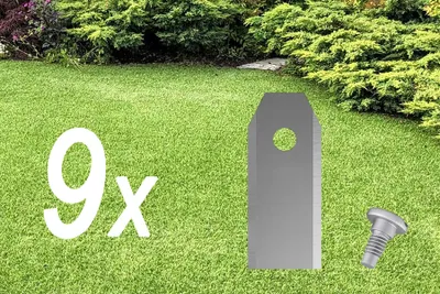 Produktbild von 9x Roboter-Rasenmähermesser | Husqvarna Automower-Messer | Gardena Sileno-Messer