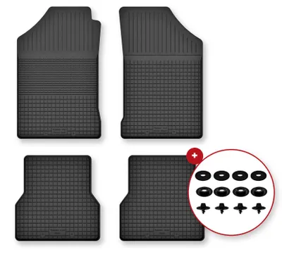 Produktbild von Gummi-Fußmatten für Volkswagen Polo II 1981-1992 – 4-tlg, Schwarz, Semi-Universal, angepasst – Wielganizator Semi-Universal