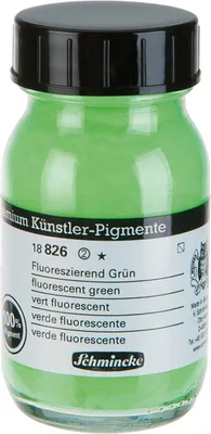 Produktbild von Schmincke 100ml Pigmente Fluoreszierend GRUEN 18 826 055 Tagesleuchtpigmenten