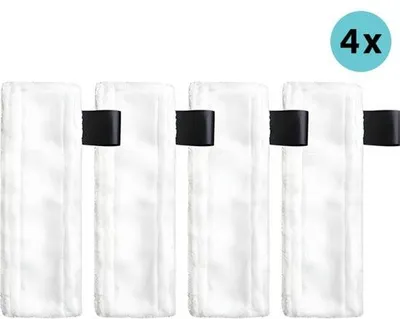 Produktbild von 4x Mikrovezeldoeleisten für Kärcher Easyfix SC1, SC2, SC3, SC4, SC5 Bodenwischpads Reinigungspads Staubsaugerpads Set
