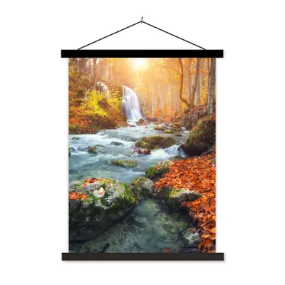 Produktbild von MuchoWow® Textilposter Natur - Sonne - Herbst 40x53 cm mit schwarzem Rahmen - Abbildung