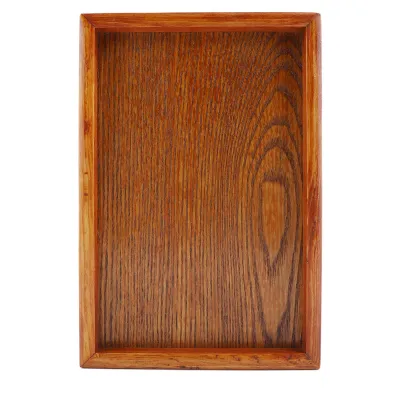 Image de Plateau à thé rectangulaire en bois, table de service, assiettes, snacks, rangement de nourriture pour l'hôtel et la maison (22 x 15 cm)