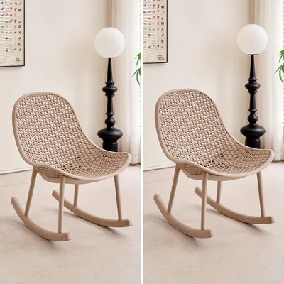 Immagine prodotto di Sedia a dondolo - Poltrona - Poltrona relax - Design ergonomico - Set da 2 pezzi