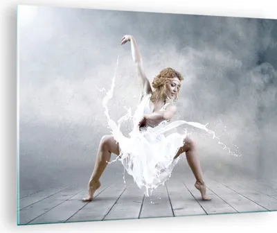 Produktbild von Bilder auf glas - Frau Tänzerin Ballett - 70x50cm - Glasbilder - Wandbilder - Kunstdruck - zum Aufhängen bereit - Wanddekoration aus Glas - Glas Bilder - Wandbild auf Glas - Einteilig - GAA70x50-2665