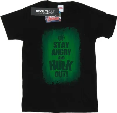 Image de Marvel - T-shirt « Stay Angry » pour homme BI5544 (S) (noir)