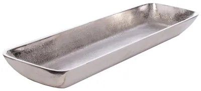 Dekorative Alu-Schale 51,5x13,5x5 cm, silber, rechteckig