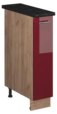 Produktbild von Apothekerschrank Vicco Fame-Line Bordeaux Hochglanz/Goldkraft Eiche 20 cm, AP Anthrazit, Model 62132