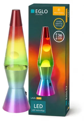 Produktbild von EGLO LED Lavalampe Lava, Deko Lampe Wassersäule Regenbogen
