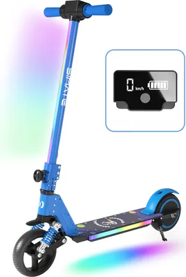Produktbild von Elektroscooter Kinder 130 Motor 14Km/h Elektroroller LCD-Display E Scooter Für Kinder Und Jugendliche Bis 70kg Klappbar E Roller- Hellblau