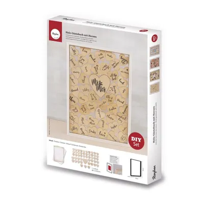 Immagine prodotto di Libro degli ospiti con cornice in legno con cuori 35 x 26 x 4 cm