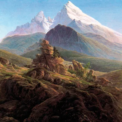 Produktbild von Caspar David Friedrich Kunstdruck Bild - Der Watzmann, Um 1824-1825, Detail (70 x 70 cm)