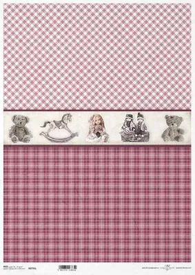 Immagine prodotto di ITD carta di riso per decoupage - tecnica dei tovaglioli A3 0795L motivo a scacchi, giocattolo, rosa