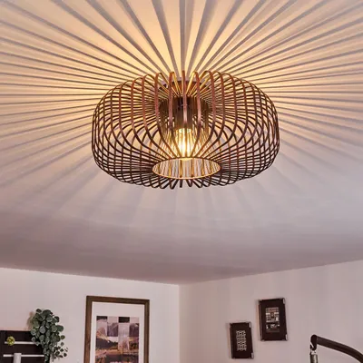 Produktbild von Pieris »Pieris« runde Deckenlampe aus Metall in Schwarz/Kupfer