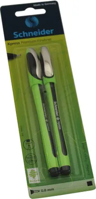 Produktbild von Schneider Premium-Fineliner Xpress schwarz, Blisterkarte mit 2 Stück