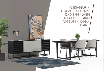 Image de Sideboard Commode Buffet Bois Moderne Noir Salon Commodes