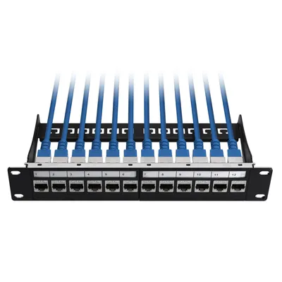 Produktbild von kwmobile 12x Keystone Modul für CAT 6A Kabel - 10 Gbit/s geschirmt Metall Gehäuse Schnappverschluss - Netzwerkkupplung Anschluss - Kabelverlängerung