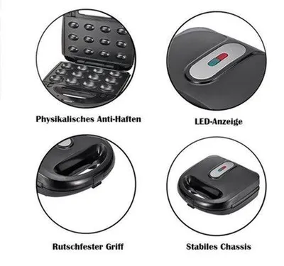 Image de Machine à sandwich - 750W - Plaques interchangeables - Revêtement antiadhésif