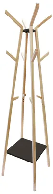 Immagine prodotto di Appendiabiti Dennehout con 12 ganci e 1 ripiano - L 47 x P 47 x H 170 cm - Nero