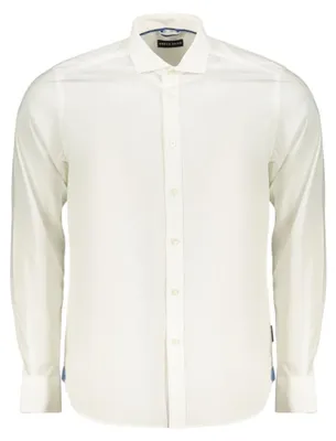 Image de Chemise pour homme durable à col italien – Blanche, manches longues