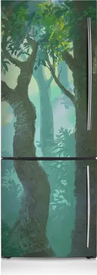 Produktbild von Magnete Küche Kühlschrank Kühlschrankmagnete 60x205 cm - Dunkler Wald