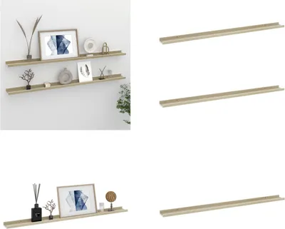 Immagine prodotto di vidaXL Mensole da parete 2 pz. Bianco e rovere Sonoma 115x9x3 cm - Mensola a muro - Mensole a muro - Mensole a muro - Mensole a muro