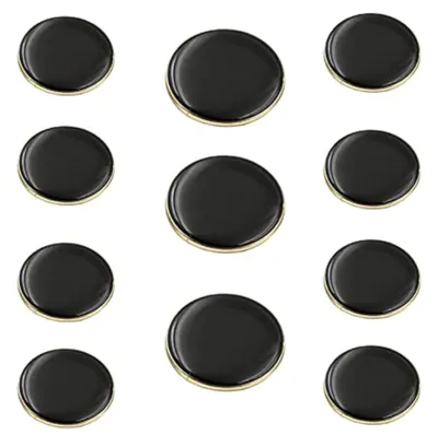 Nähknopf-Set, 11 Stück, schwarz glasiert, 20 & 25 mm