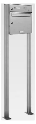 Produktbild von Edelstahl Standbriefkasten mit Klingel, rostfrei, als ein Fach Briefkastenanlage im modernen Design