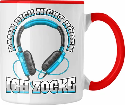 Produktbild von Trendation - Gamer Tasse Geschenk Jungen Zocker Mitbringsel Männer Tassen Zocken Gaming Geschenkideen PC Kinder Zubehör Spruch Lustig (Rot)