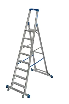 Immagine prodotto di KRAUSE STABILO Stufen-StehLeiter, fahrbar mit Traverse 1x8 Stufen