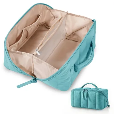 Image de Trousse de toilette pour femmes, imperméable, grande capacité, organisateur de maquillage, 1 pièce, idéale pour les voyages