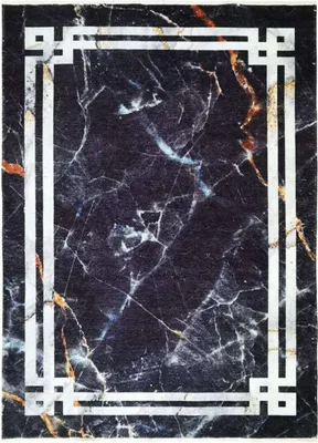 Immagine prodotto di Tappeto extra morbido blu-nero effetto marmo 120x170