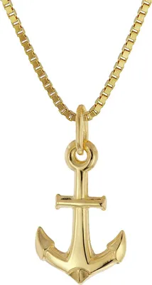 trendor 28958 Anker-Anhänger Gold 333/8K mit Vergoldeter Silberkette 1