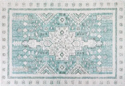 Produktbild von BELIANI Teppich aus Baumwolle Polyester 160 x 230 cm Mintgrün Orientalisches Muster Vintage Wohndekor