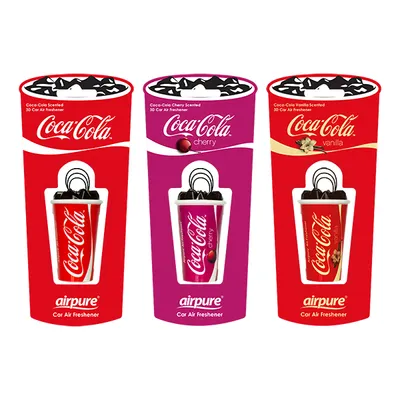 Produktbild von Coca Cola Original, Kirsche & Vanille duftender 3D Lufterfrischer (Fall von 12)