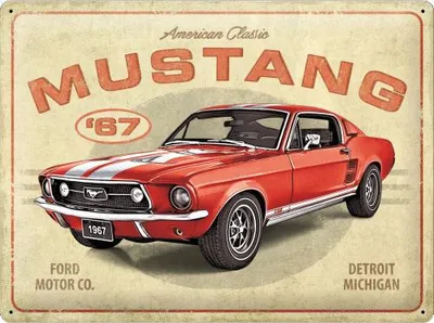 Zdjęcie produktu dla Metalowy Plakat 30X40Cm Ford Mustang-Gt Red